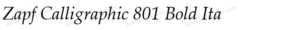 Zapf Calligraphic 801 Bold Italic BT字体转换